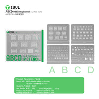 2UUL BG01 ABCD Reballing Stencil for iPh 8-16PM (4pcs/pack)