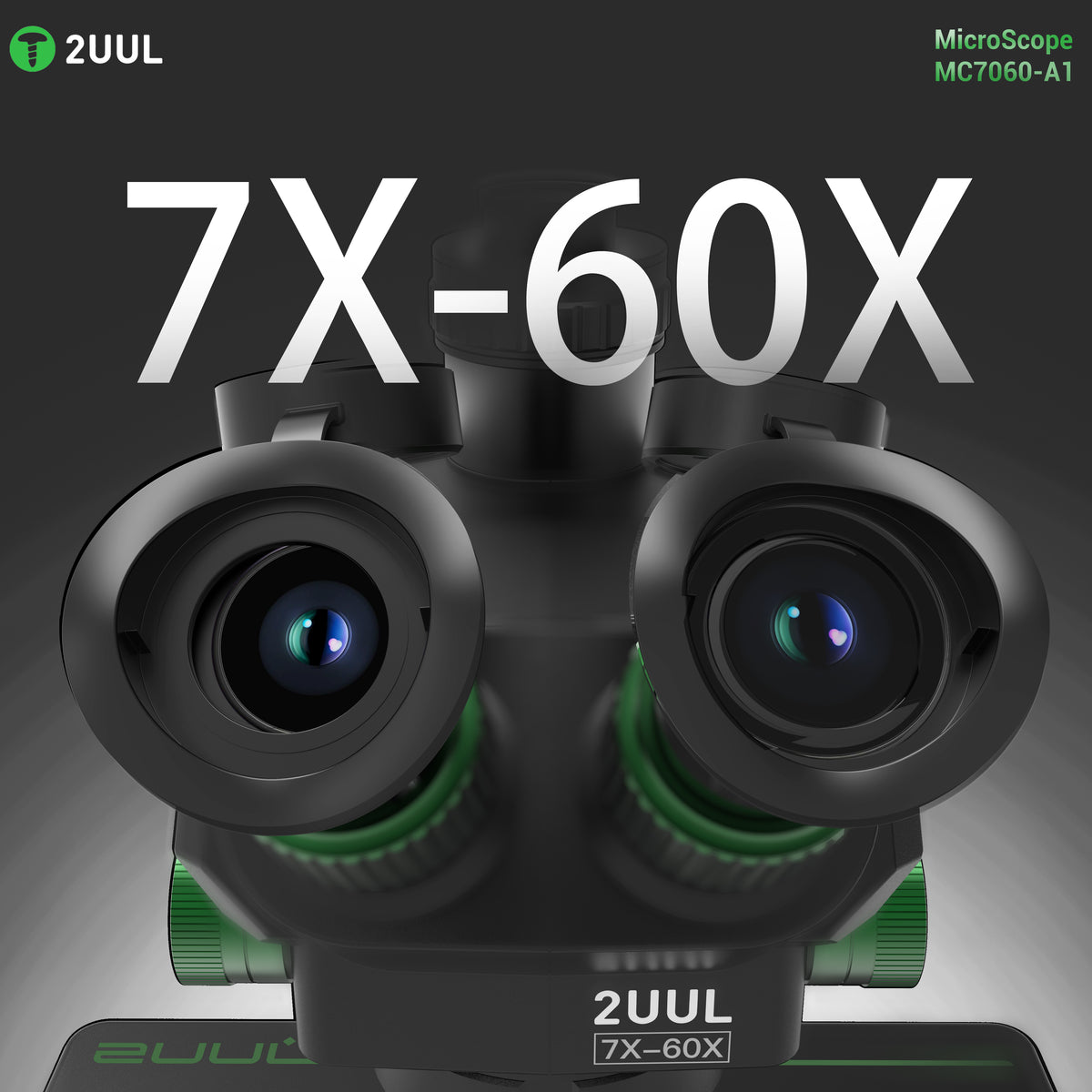 2UUL MC7060-A1 7-60X Trinocular Microscope for PCB Micro-Work