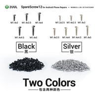 2UUL SC12 SpareScrew12 Phillips Screws for Android Phone Repairs (1200Pcs/Pack)