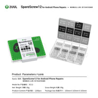 2UUL SC12 SpareScrew12 Phillips Screws for Android Phone Repairs (1200Pcs/Pack)